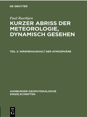 cover image of Wärmehaushalt der Atmosphäre